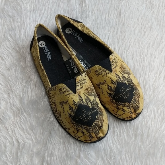 Warner Bros. Shoes - New Harry Potter The Marauder's Map Slip Ons
